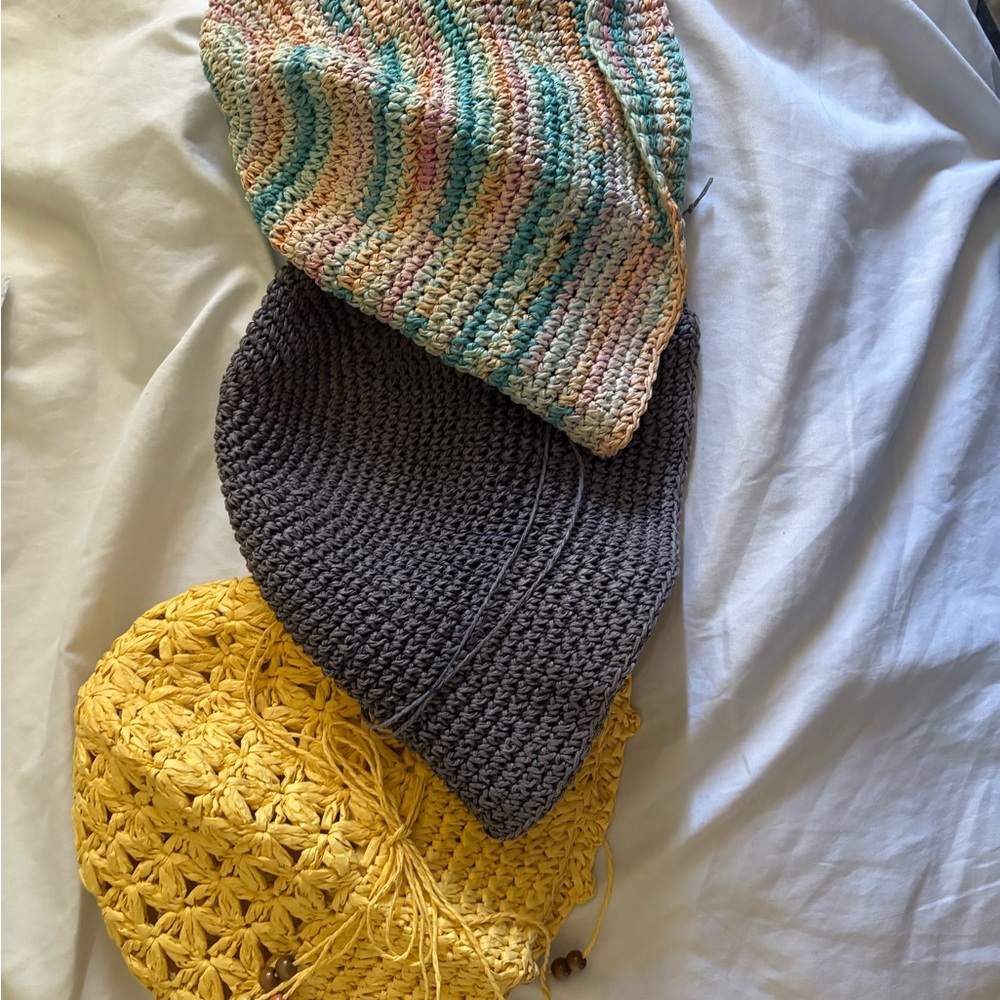 Jessica Multicolor, Blue, and Yellow Crochet Hats